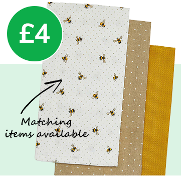 Pack of 3 Bees Tea Towels